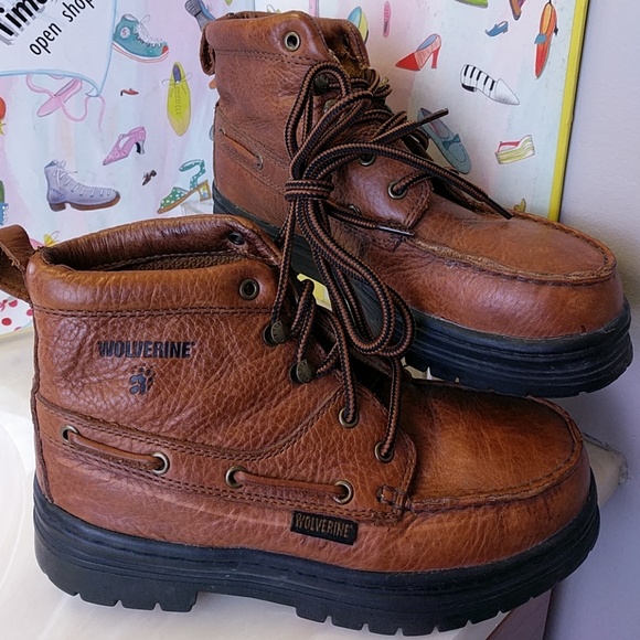 Wolverine Shoes Womens Leather Steel Toe Boots Size 6m Poshmark